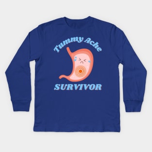 Cute Kawaii Tummy Ache Survivor Kids Long Sleeve T-Shirt